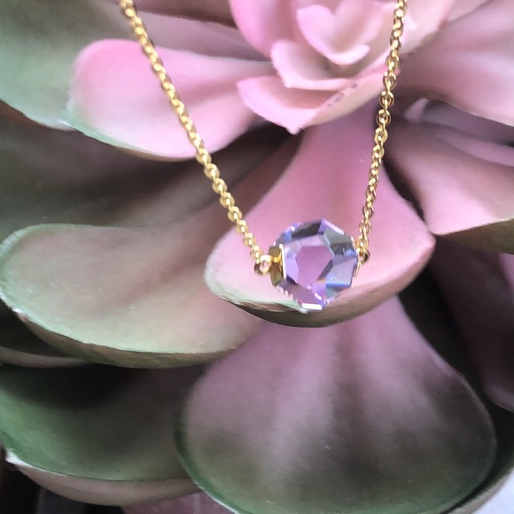 Swarovski Purple tanzanite crystal solitaire necklace - Picture 8 of 11